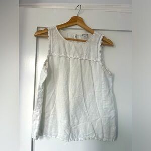 Jcrew white linen top, size M